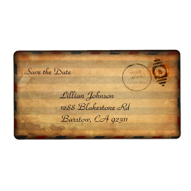 Zachée Customisable Save Date Label (Front)
