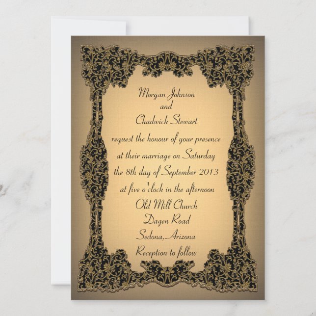 Zachée Formal Wedding Invitation 5.5" x 7.5" (Front)