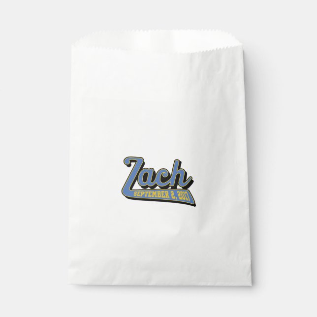 zach's bar mitzvah favour bags (Front)
