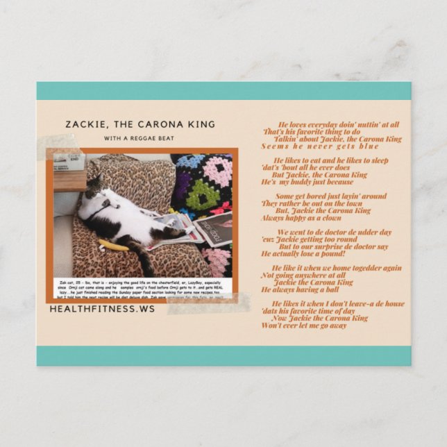 Zackie The Corona King - Fun 'Keep In Touch' Cards (Front)