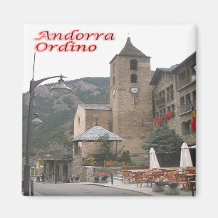 zAD008 Andorra, ORDINO Plaça Major, Fridge Magnet