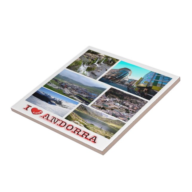 zAD019 I LOVE Andorra, Mosaic, Tile (Side)