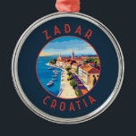 Zadar Croatia Retro Distressed Circle Metal Tree Decoration<br><div class="desc">Zadar retro vector travel design. Zadar,  a city on Croatia’s Dalmatian coast,  is known for the Roman and Venetian ruins of its peninsular Old Town.</div>