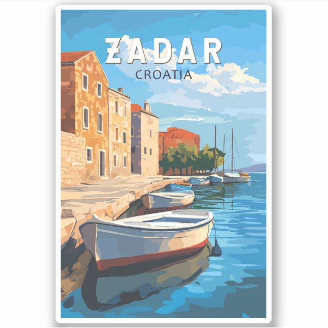 Zadar Croatia Travel Art Vintage (Front)