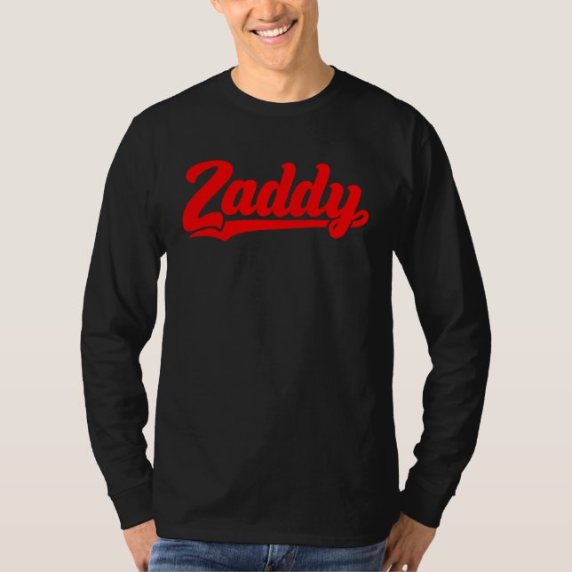 Zaddy retro player typography fashion pocket T-Shirt (Front)