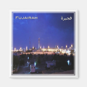 zAE036 FUJAIRAH a view at night, UAE, Asia, Fridge Magnet