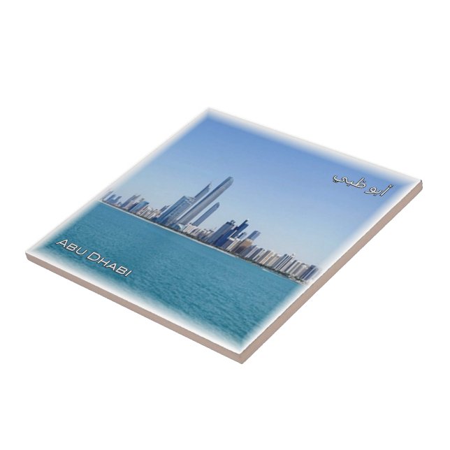 zAE053 ABU DHABI skyline, UAE, Middle East, Tile (Side)
