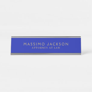 Zaffre Blue Gold Colours Professional Trendy Moder Desk Name Plate