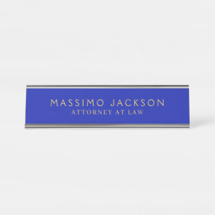 Zaffre Blue Gold Colours Professional Trendy Moder Desk Name Plate