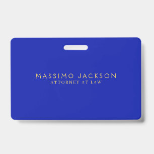 Zaffre Blue Gold Colours Professional Trendy Moder ID Badge