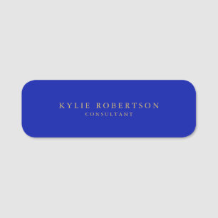 Zaffre Blue Gold Colours Professional Trendy Moder Name Tag