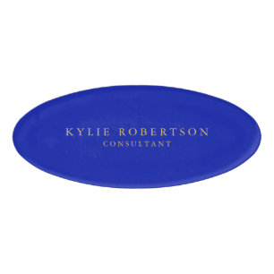 Zaffre Blue Gold Colours Professional Trendy Moder Name Tag
