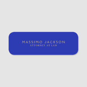 Zaffre Blue Gold Colours Professional Trendy Moder Name Tag