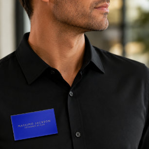 Zaffre Blue Gold Colours Professional Trendy Moder Name Tag