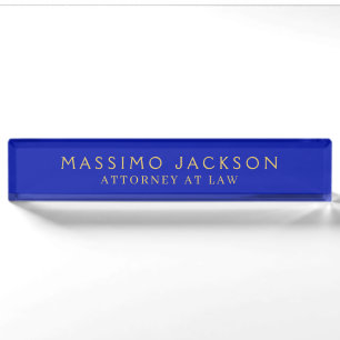 Zaffre Blue Gold Colours Professional Trendy Moder Nameplate