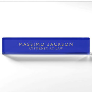Zaffre Blue Gold Colours Professional Trendy Moder Nameplate