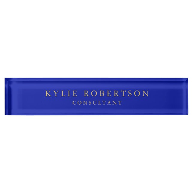 Zaffre Blue Gold Colours Professional Trendy Moder Nameplate (Front)
