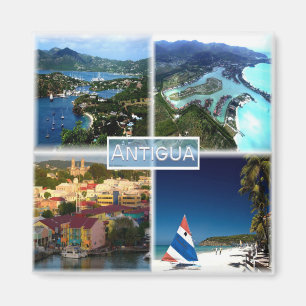 zAG002 ANTIGUA, Mosaic, America, Fridge Magnet