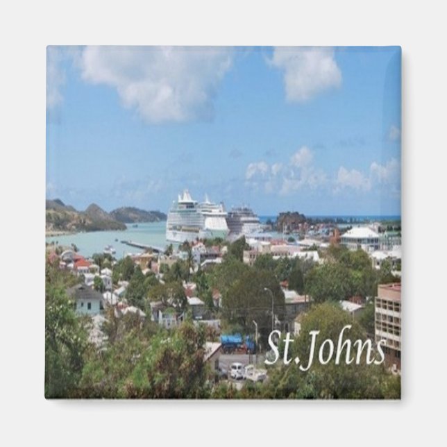 zAG006 SAINT JOHN, Antigua and Barbuda, Fridge Magnet (Front)