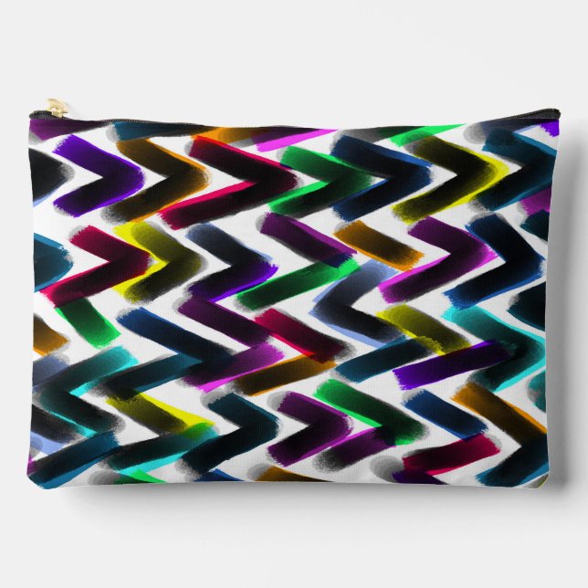 Zag Zig Abstract Art Accessory Pouch (Front)