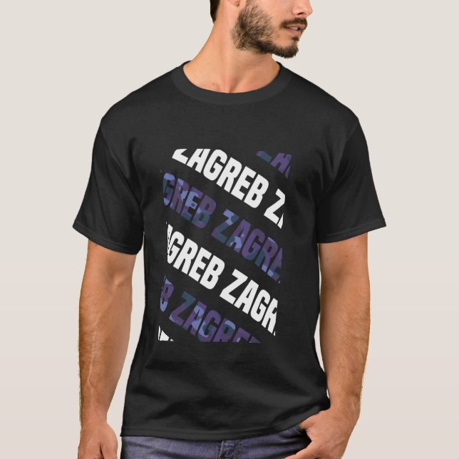 Zagreb Camo Pattern Purple Camouflage T-Shirt (Front)