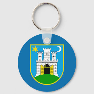 Zagreb city flag croatia symbol key ring