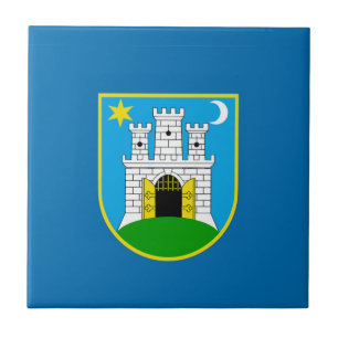 Zagreb city flag croatia symbol tile
