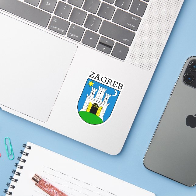 Zagreb Coat of Arms (Laptop w/ iPhone)