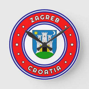 Zagreb Coat Of Arms Croatia Round Clock