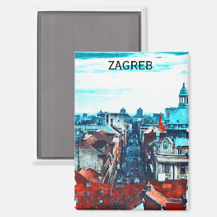 Zagreb Croatia Cityscape View Magnet