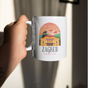Zagreb Croatia Cityscape Vintage Coffee Mug
