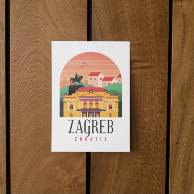 Zagreb Croatia Cityscape Vintage    Postcard (Zagreb Croatia Cityscape Vintage Postcard)