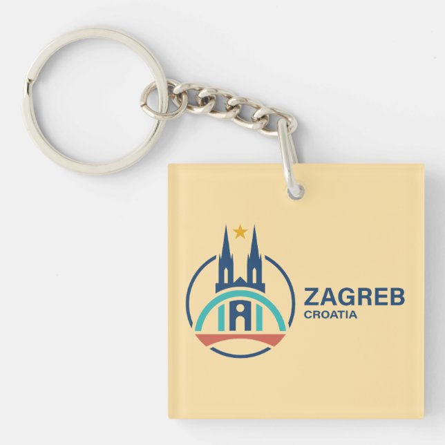 Zagreb Croatia Europe Key Ring (Front)