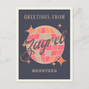 Zagreb Croatia Hrvatska retro travel greetings Postcard