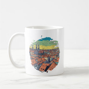 ZAGREB CROATIA ILLUSTRATION COFFEE MUG