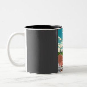 Zagreb Croatia Minimal Vintage Retro Travel Poster Two-Tone Coffee Mug