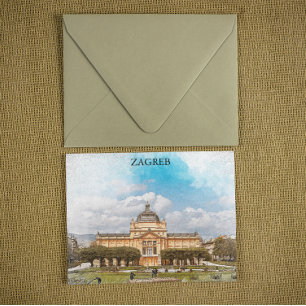 Zagreb Croatia National Theatre Postcard