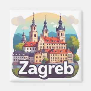 Zagreb Croatia Old Town History Architecture Magnet