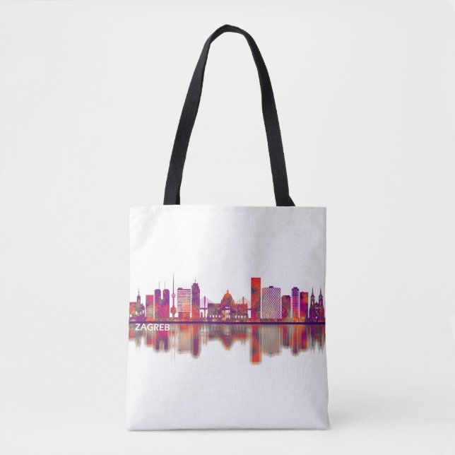 Zagreb Croatia Skyline Tote Bag (Front)