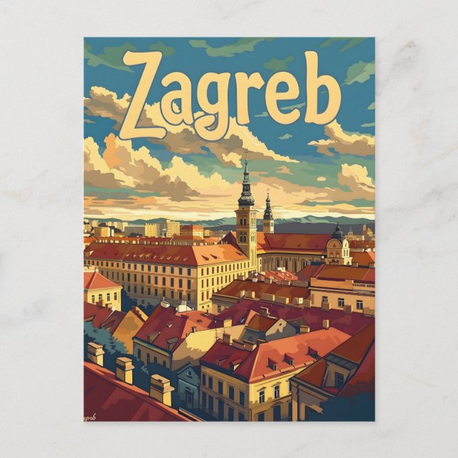 Zagreb Croatia Vintage Postcard (Front)