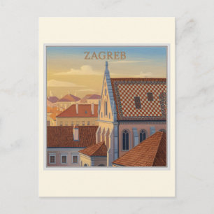 Zagreb - Croatia - Vintage Travel Postcard