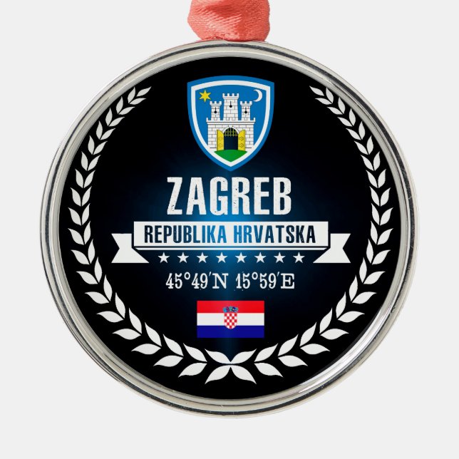 Zagreb Metal Tree Decoration (Front)