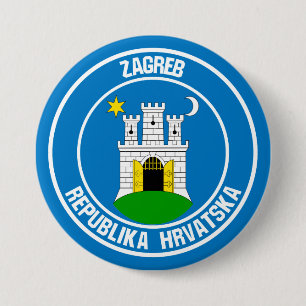Zagreb Round Emblem 7.5 Cm Round Badge