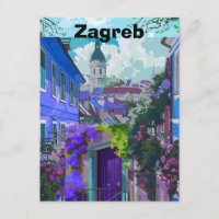 Zagreb Travel Poster Croatia Digital Print Retro W