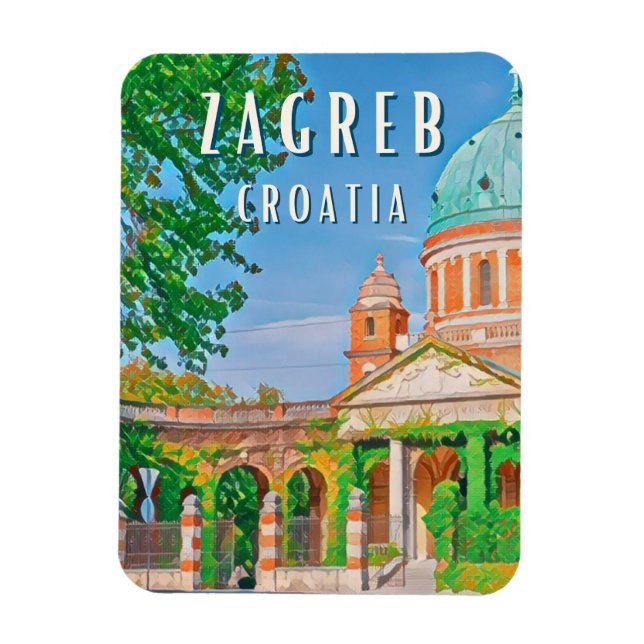 Zagreb, ville historique de Croatie Magnet (Vertical)