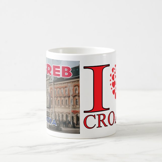 Zagreb, Visit Croatia I Love Coffee Mug (Center)