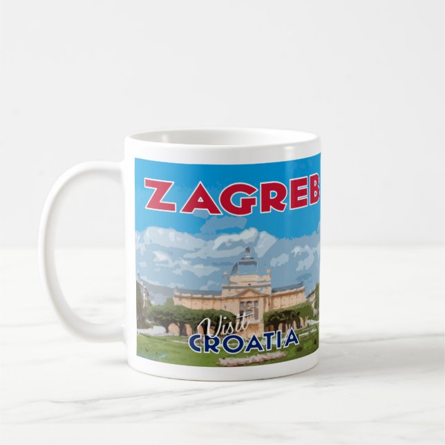 Zagreb, Visit Croatia I Love Coffee Mug (Left)