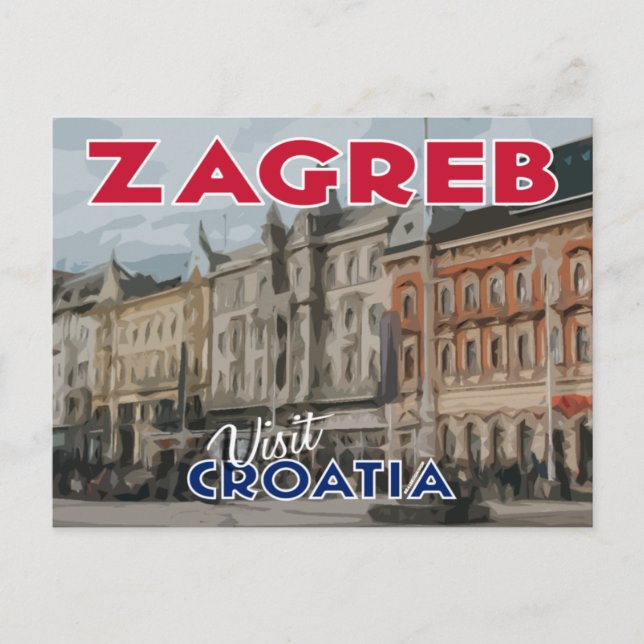 Zagreb, Visit Croatia Postcard (Front)