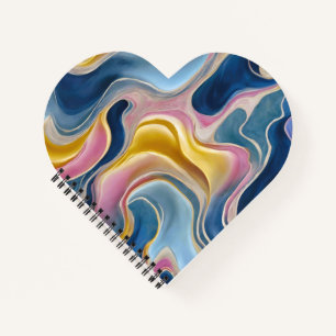 “Zahara”. Swirls of blues, pink and sand Notebook