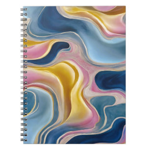 “Zahara”. Swirls of blues, pink and sand Notebook